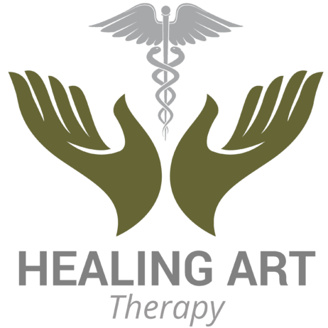 A logo for healing art therapy, with the words " healing art therapy ".